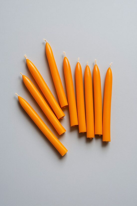 Dabīgā Bišu Vaska Svecītes Kūku un Toršu Rotājumiem, 8cm, Oranžas